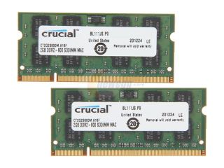 Crucial 4GB (2 x 2GB) DDR2 800 (PC2 6400) Memory for Apple Model CT2K2G2S800M