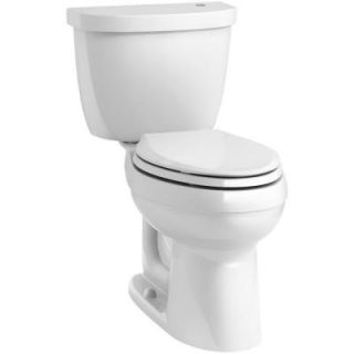KOHLER Cimarron Touchless Comfort Height 2 piece 1.28 GPF Elongated Toilet with AquaPiston Flushing Technology in White K 6418 0