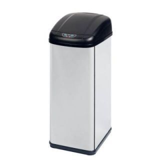 Honey Can Do 14 Gal. Stainless Steel Square Motion Sensing Touchless Trash Can TRS 01198