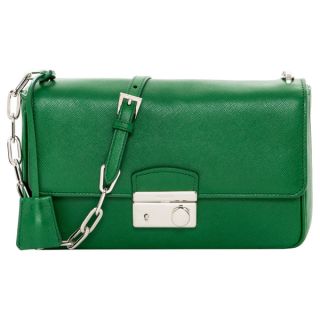 Prada Green Saffiano Leather Flap Bag