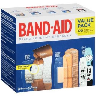 Band Aid Value Pack Adhesive Bandages, 120 count
