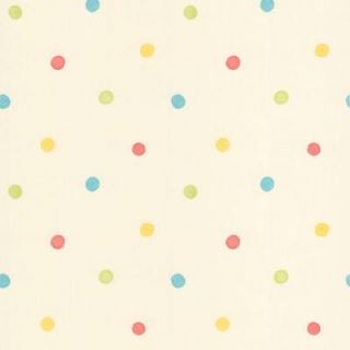 8 in. W x 10 in. H Sprinkles Cream Polka Dots Wallpaper Sample 443 90520SAM