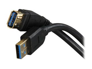 Rosewill RCAB 11029   1.5 Foot USB 3.0 A Male to A Female Extension Cable   Black with Gold Plated Connectors