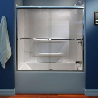 Lyons Industries 59 in. x 59 in. Semi Framed Sliding Bypass Tub/Shower Door in Silver and Clear Glass DST5959 CL SV