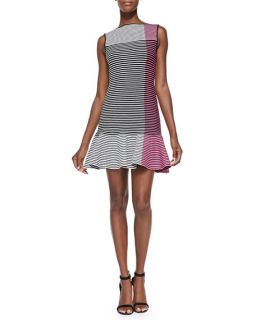Ohne Titel Striped Knit Fit and Flare Dress