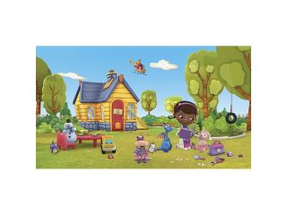 Doc McStuffins Chair Rail Prepasted Mural 6' x 10.5'   Ultra strippable