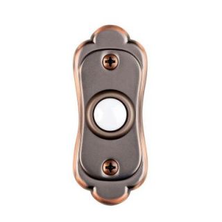 Hampton Bay Wired Lighted Door Bell Push Button, Mediterranean Bronze HB 622 02