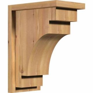 Ekena Millwork 7 1/2 in. x 12 in. x 16 in. Mediterranean Smooth Western Red Cedar Corbel with Backplate COR08X12X16MED01SWR