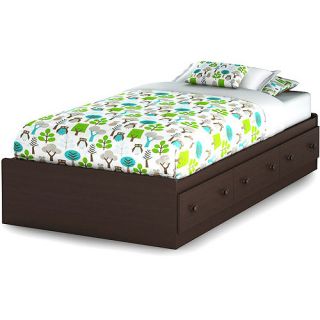 South Shore Twin Summer Breeze Bed and Mattress, Chocolate