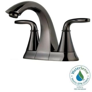 Pfister Pasadena 4 in. Centerset 2 Handle High Arc Bathroom Faucet in Midnight Chrome F 048 PDMC