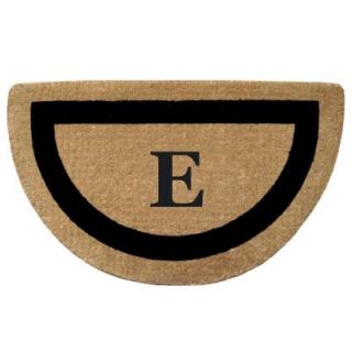 Creative Accents Single Picture Frame Black 22 in. x 36 in. HeavyDuty Coir Half Round Monogrammed E Door Mat 02053E