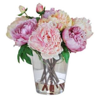 Jane Seymour Botanicals Multi Pink Peonies in Glass Vase