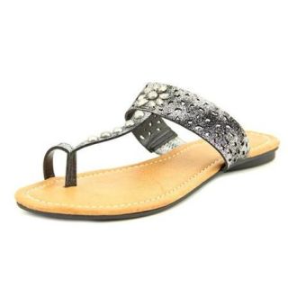 Guess Gaiana Women US 7.5 Silver Thong Sandal