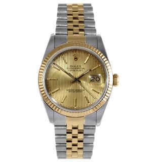 Pre owned Rolex Mens Datejust Stainless Steel/ Yellow Gold Fluted