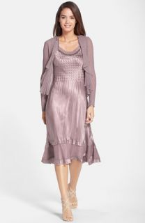 Komarov Embellished Tiered A Line Dress & Jacket (Regular & Petite)