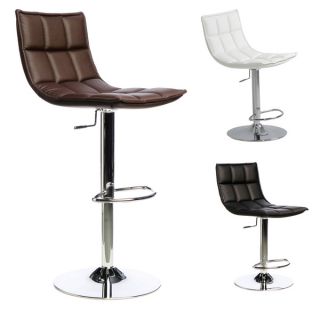 Looper Brushed Stainless Steel Tufted Low back Adjustable height