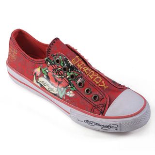 Ed Hardy Womens Lowrise Graphic Print Slip on Sneakers