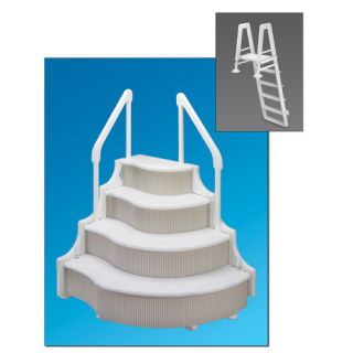 Blue Wave Deluxe Above Ground Pool Step with Outside Ladder