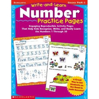 Write and learn Number Practice Pages, Grades Prek 1 Grades Prek 1