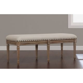 Elements Weathered Espresso Upholstered Dining Bench