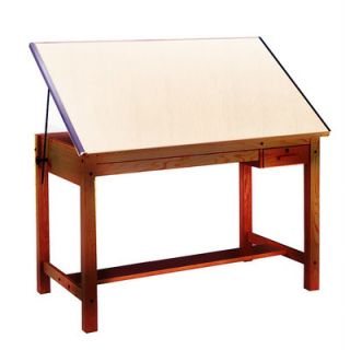 Mayline Wood Four Post B Combination Drawing Table   Golden Oak (37.5