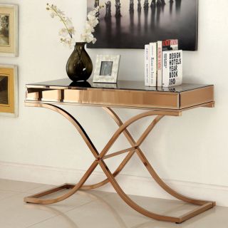 Furniture of America Orelia Luxury Copper Metal Sofa Table