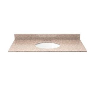 Solieque 37 in. Granite Vanity Top in Wheat with White Basin VT3722GPH.4.HDSOL,DSOM,DSOM