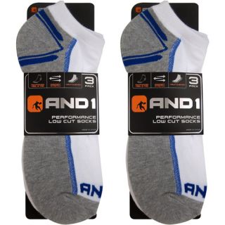 And 1 Men's Socks Low Cut with Half Cushion with Mesh Channel, 6 Pack