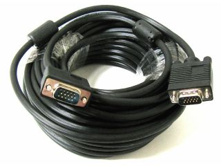 100FT 15 PIN BLACK SVGA VGA ADAPTER Monitor M/M Male   Male Cable CORD FOR PC TV