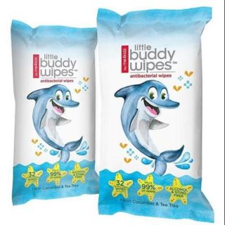Me4kidz Little Buddy Antibacterial Wipes   Dolphin