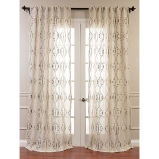 Suez Embroidered Faux Linen Sheer Curtain Panel   Shopping