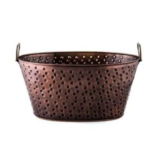 Old Dutch International 17 in. x 11 in. x 8.25 in., 4 gal. Oval Party Tub in Antique Hammered Copper 635