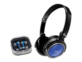COBY CV215BLK 2 in 1 Deep Bass Stereo Headphones & Earphones