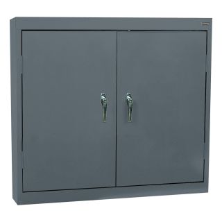 Sandusky Lee Welded Steel Wall Cabinet — Solid Doors, 36in.W x 12in.D x 30in.H, Charcoal, Model# WA22361230-02  Storage Cabinets