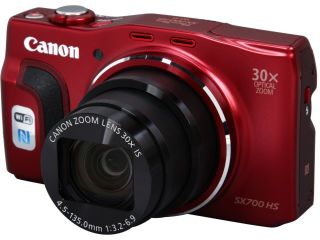 Canon PowerShot SX700 HS Black 16.1 MP 25mm Wide Angle Digital Camera HDTV Output