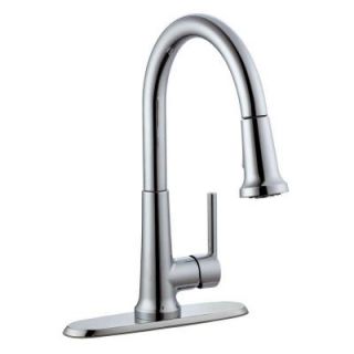 Design House Geneva Single Handle Pull Down Sprayer Kitchen Faucet in Polished Chrome 525725