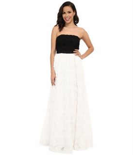 Adrianna Papell Strapless Color Blocked Tulle and Chiffon Petal Ball Gown
