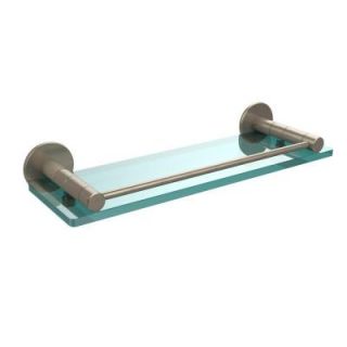 Allied Brass Fresno Collection 5 in. W x 16 in. L Glass Shelf with Vanity Rail in Antique Pewter FR 1/16G PEW