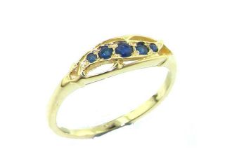 Luxury 9K Yellow Gold Womens Sapphire Vintage Style Eternity Anniversary Ring   Size 8.5   Finger Sizes 4 to 12 Available