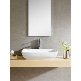 Somette White Vitreous China Rectangle Vessel Sink