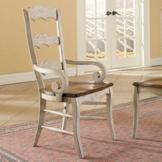 Hooker Furniture Summerglen Antique White Ladderback Arm Chair   2 Chairs   Dining Chairs