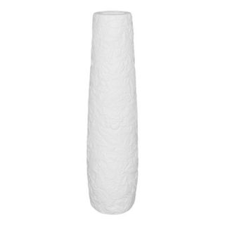 Urban Trends Ceramic Vase SM Leaf Finish White
