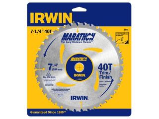 Irwin Marathon 14031 7 1/4" 40 Tooth Marathon® Portable Corded Circular Saw Blade