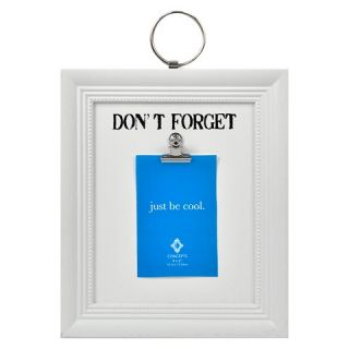 Dont Forget Memo Board with Clip and Ring Hanger 11x13   White