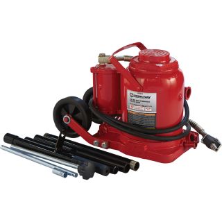 Strongway Air/Hydraulic Bottle Jack — 50-Ton Capacity, 10 7/16in.–16 3/4in. Lift Range  Air Operated Jacks