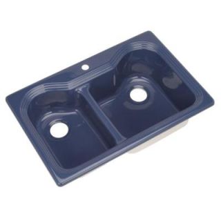 Thermocast Breckenridge Drop In Acrylic 33 in. 1 Hole Double Bowl Kitchen Sink in Rhapsody Blue 46121