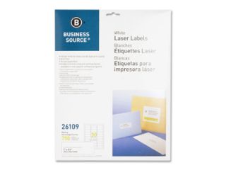 BSN26109 Mailing Labels, Laser, 1"x2 5/8", 750/PK, White