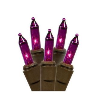 Set of 100 Super Bright Purple Mini Christmas Lights   Brown Wire