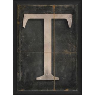 The Artwork Factory Letter T Framed Textual Art in Black and Gray