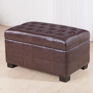 Royal Comfort Collection Luxury Espresso Tufted Storage Bench Ottoman